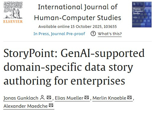 New Publication in IJHCS: Storypoint - GenAI-supported domain-specific data story authoring for enterprises